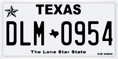 TX license plate DLM0954