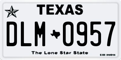 TX license plate DLM0957