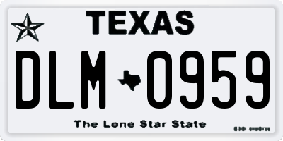 TX license plate DLM0959