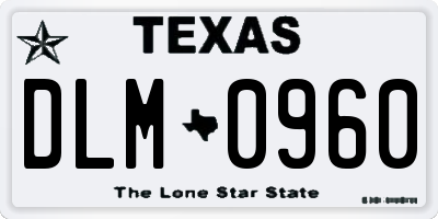 TX license plate DLM0960