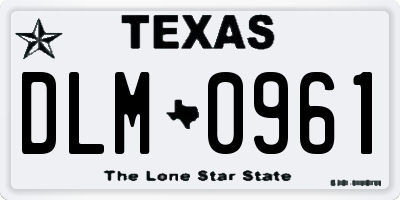 TX license plate DLM0961