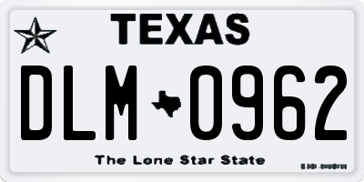 TX license plate DLM0962