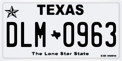 TX license plate DLM0963