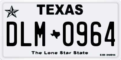 TX license plate DLM0964