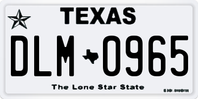 TX license plate DLM0965