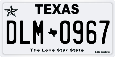 TX license plate DLM0967