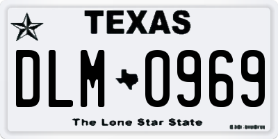 TX license plate DLM0969