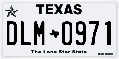 TX license plate DLM0971