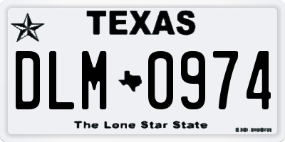 TX license plate DLM0974