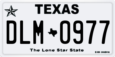 TX license plate DLM0977
