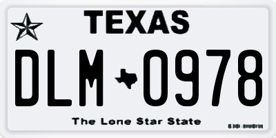 TX license plate DLM0978