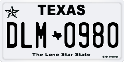 TX license plate DLM0980