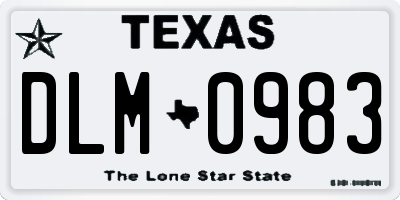 TX license plate DLM0983