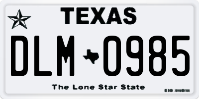 TX license plate DLM0985