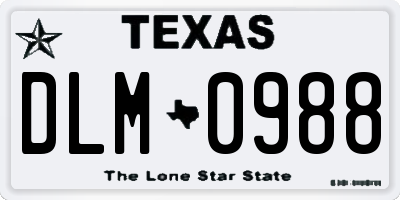 TX license plate DLM0988