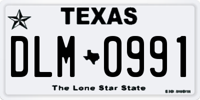 TX license plate DLM0991