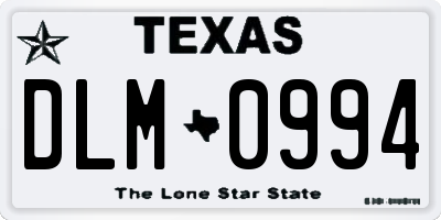 TX license plate DLM0994