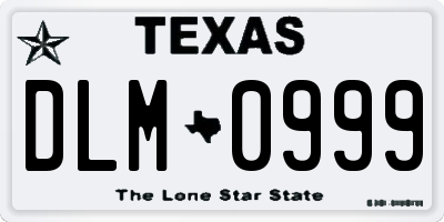 TX license plate DLM0999