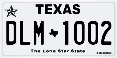 TX license plate DLM1002