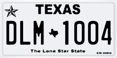 TX license plate DLM1004
