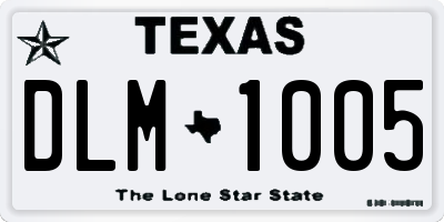 TX license plate DLM1005