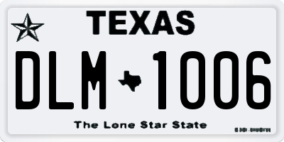 TX license plate DLM1006