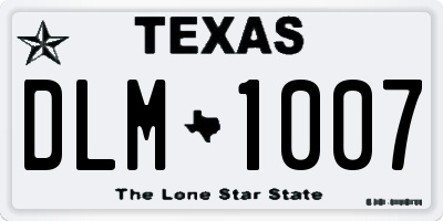 TX license plate DLM1007