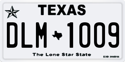 TX license plate DLM1009