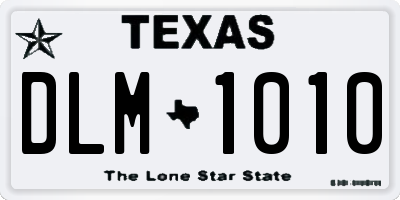 TX license plate DLM1010