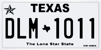 TX license plate DLM1011