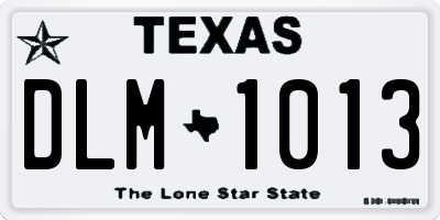 TX license plate DLM1013
