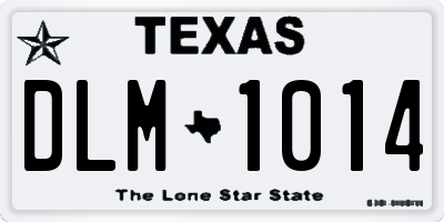 TX license plate DLM1014