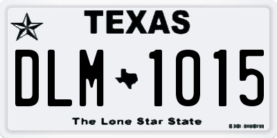 TX license plate DLM1015