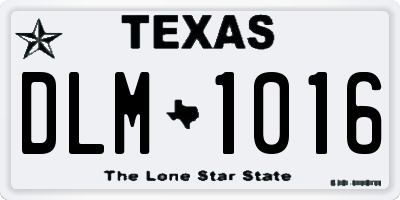 TX license plate DLM1016