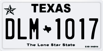 TX license plate DLM1017