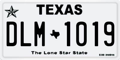 TX license plate DLM1019