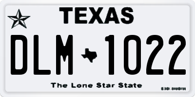 TX license plate DLM1022