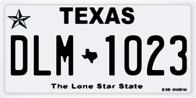 TX license plate DLM1023