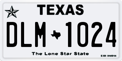 TX license plate DLM1024