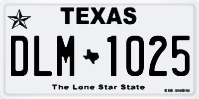 TX license plate DLM1025