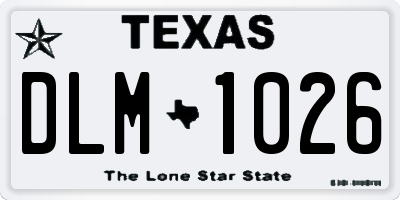 TX license plate DLM1026