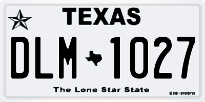 TX license plate DLM1027