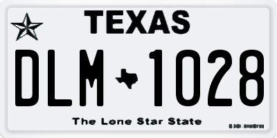 TX license plate DLM1028