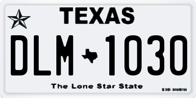 TX license plate DLM1030