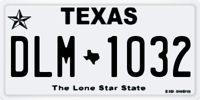 TX license plate DLM1032
