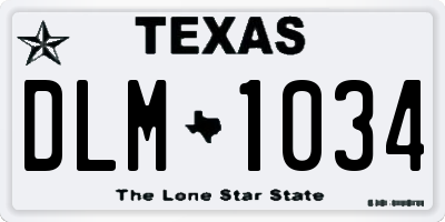 TX license plate DLM1034