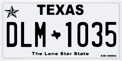 TX license plate DLM1035