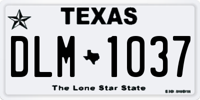 TX license plate DLM1037