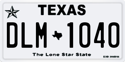 TX license plate DLM1040