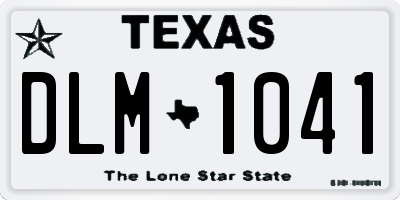 TX license plate DLM1041